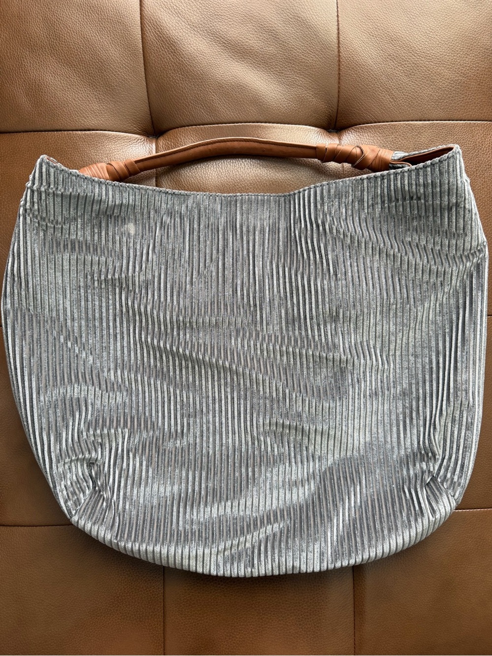 Anthropologie Gray Corduroy Shoulder Bag